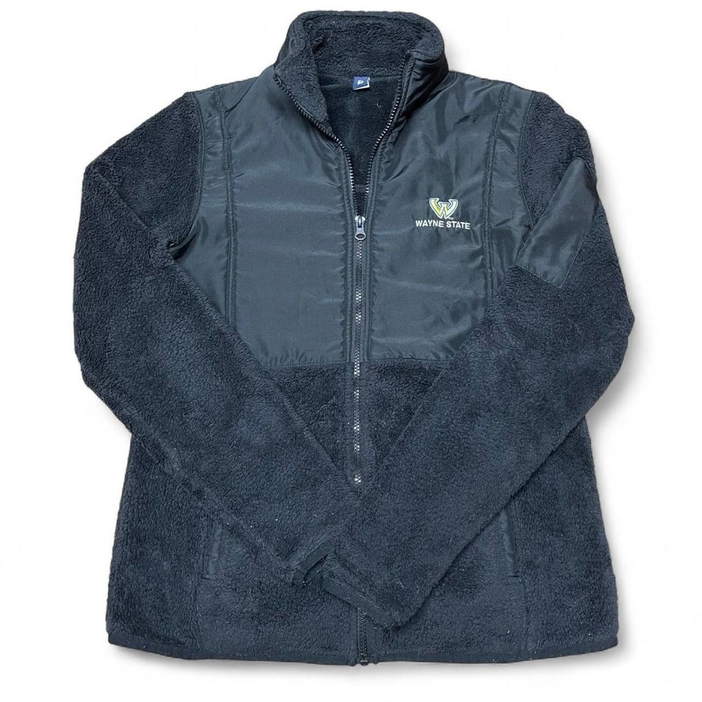 Wayne State Black Full Zip Fleece Jacket Women’s Size Medium